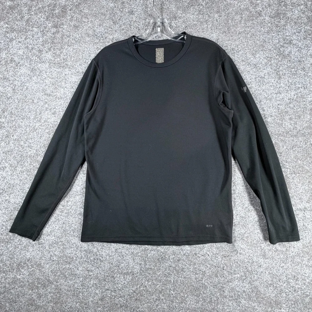 REI Recreational Equipment Long Sleeve T-Shirt Mens Black Casual UPF50+ Crewneck